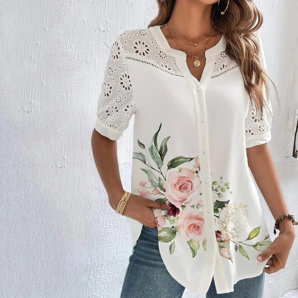 Elegant Floral Embroidered Blouse