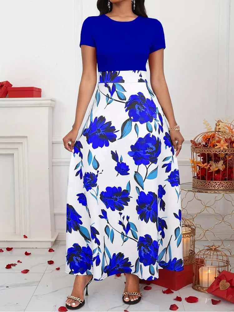 Floral Elegance A-Line Midi Dress