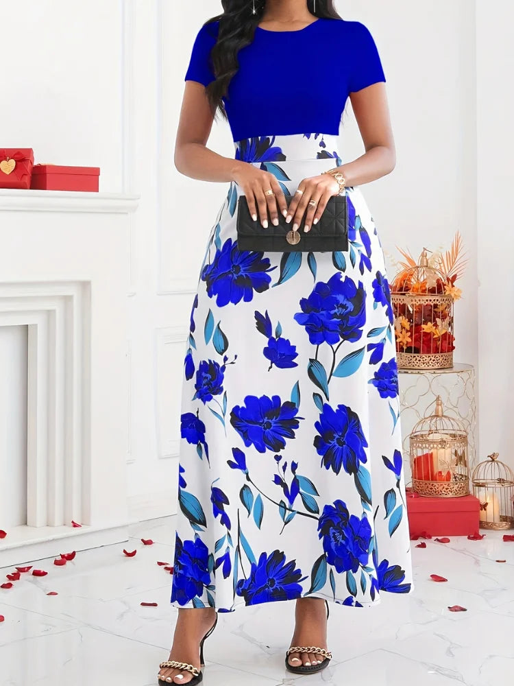 Floral Elegance A-Line Midi Dress