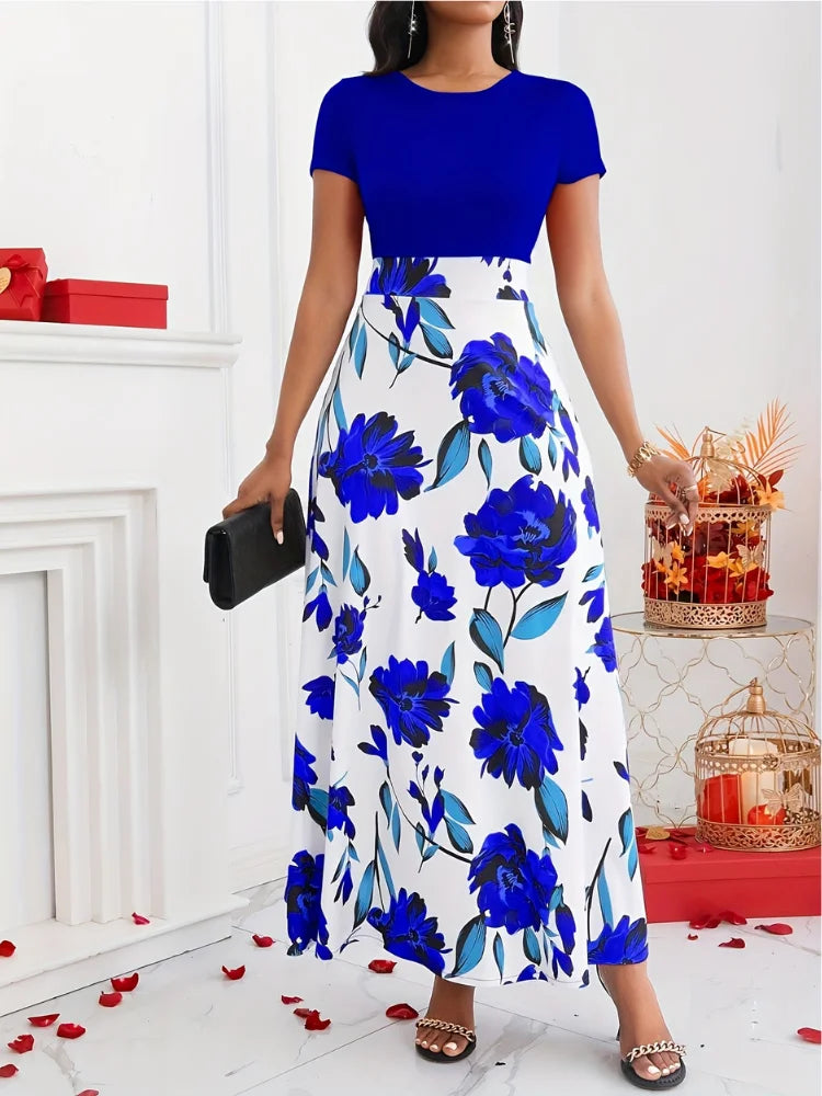 Floral Elegance A-Line Midi Dress