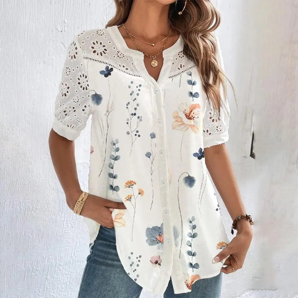 Elegant Floral Embroidered Blouse