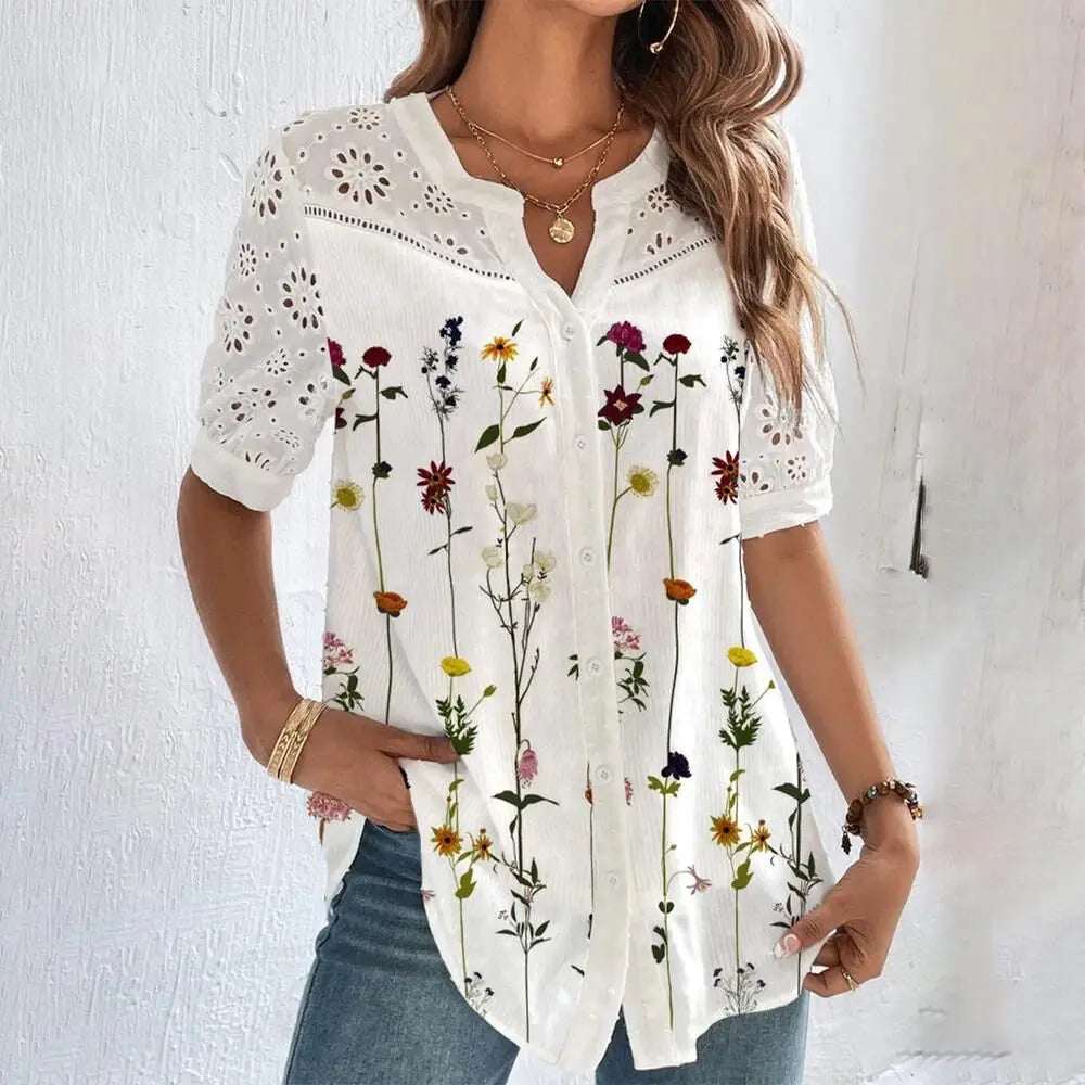 Elegant Floral Embroidered Blouse